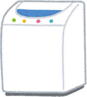ジーパンを洗濯機で洗濯するイラスト