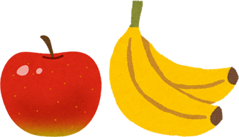 バナナとりんごのイラスト