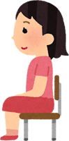 正しい姿勢で座る女性のイラスト